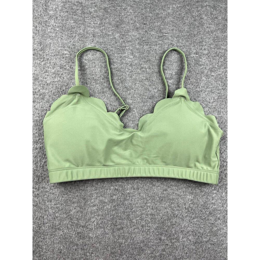 SHEIN Green Scalloped Edge Bralette SIze Large
